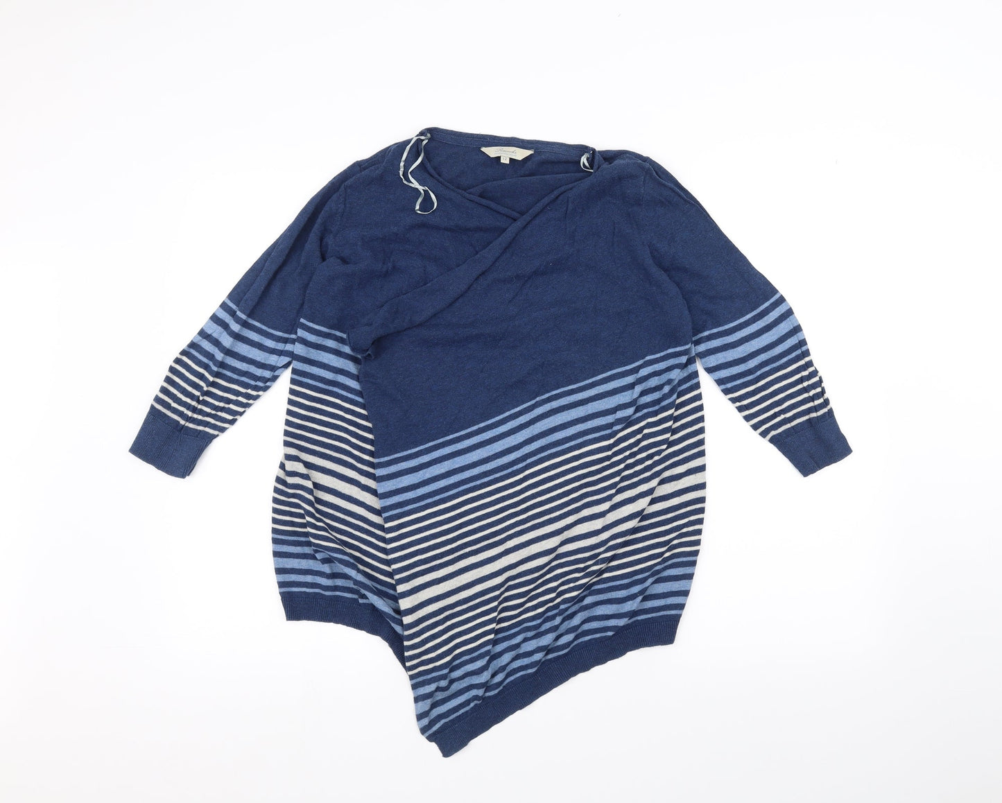 Peacocks Womens Blue Striped  Cardigan Jumper Size 12