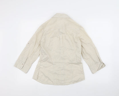 Preloved H&M Womens White Striped  Basic Button-Up Size 8 - Back