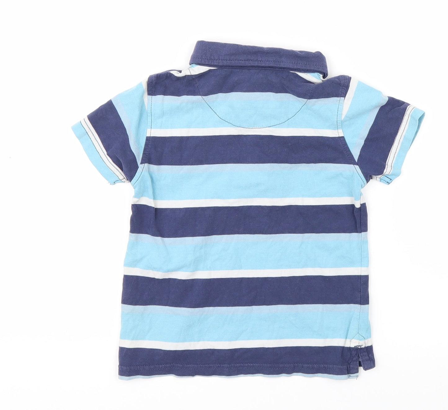 TU Boys Blue Striped  Basic Polo Size 12-18 Months