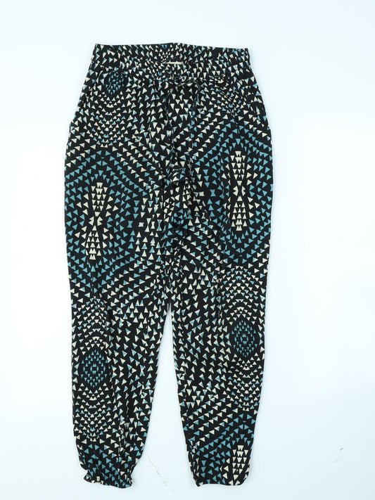 Anmol Womens Black Geometric  Trousers  Size 8 L29 in