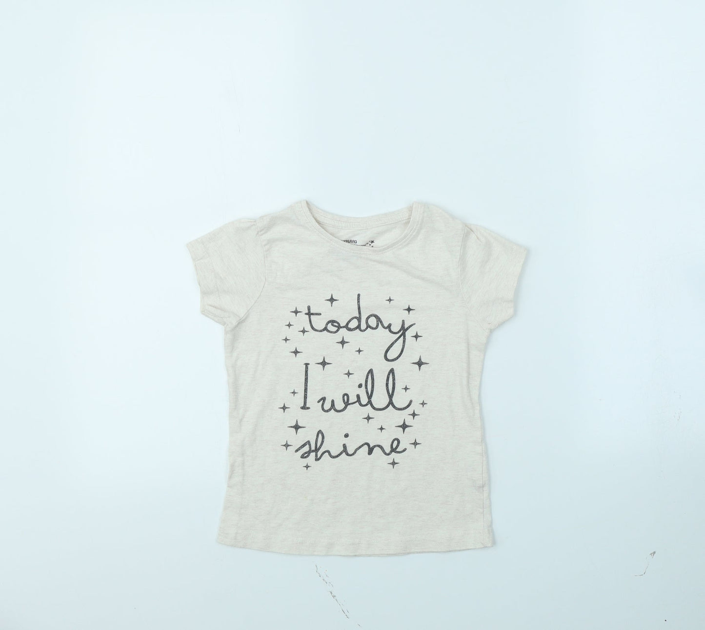 Young Dimension Girls Beige   Basic T-Shirt Size 5 Years