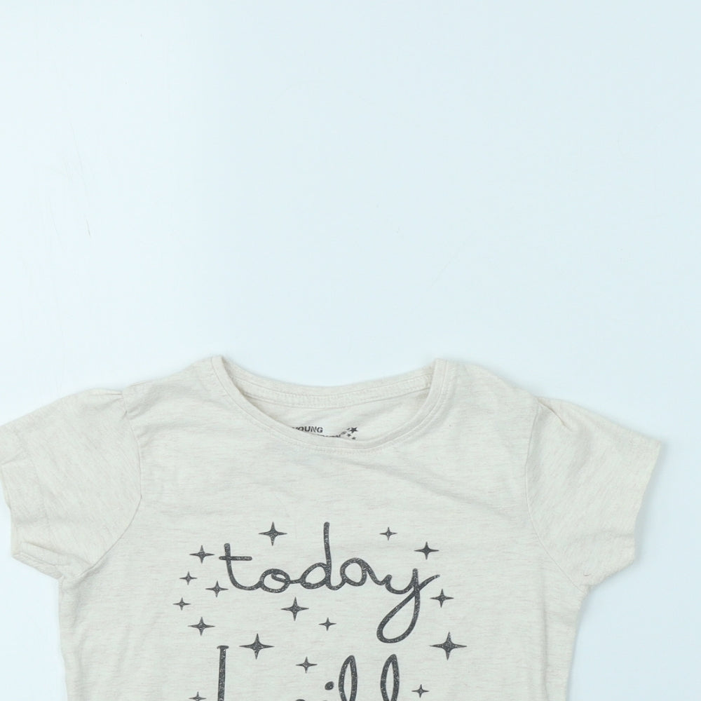 Young Dimension Girls Beige   Basic T-Shirt Size 5 Years