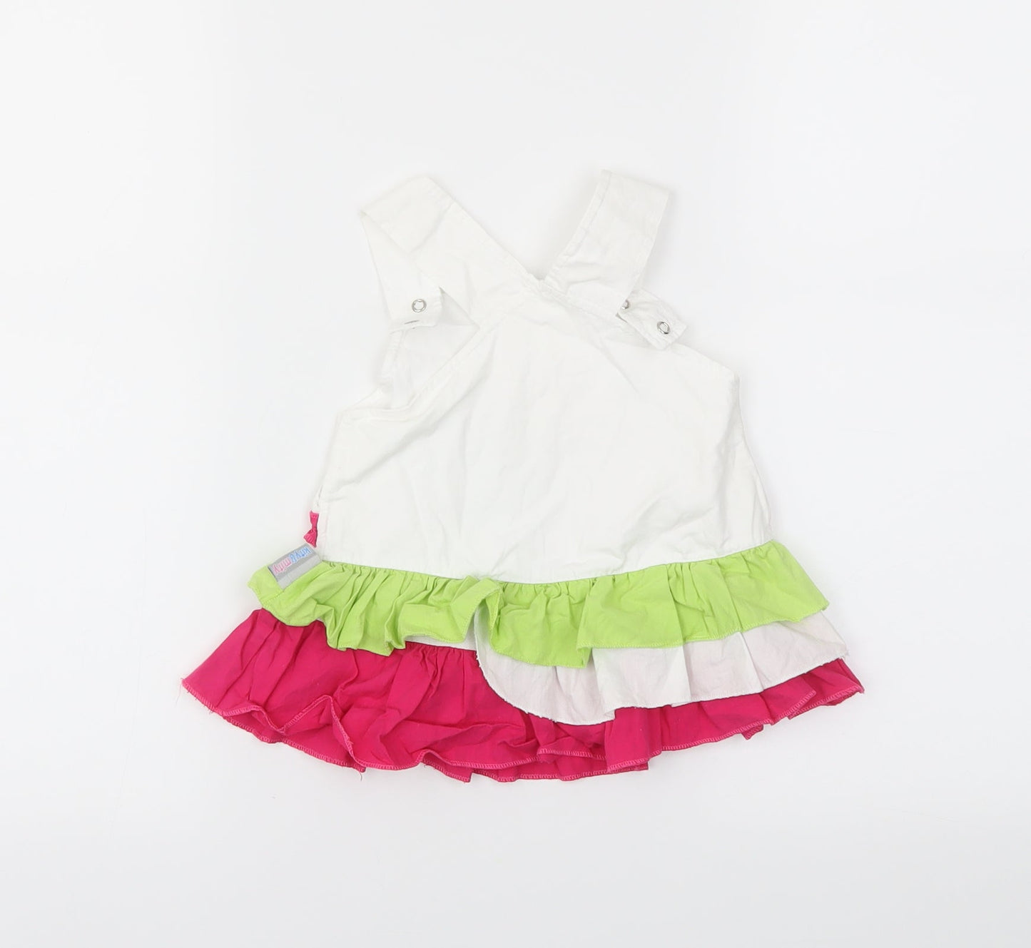 Preworn  White   Pinafore/Dungaree Dress  Size 0-3 Months