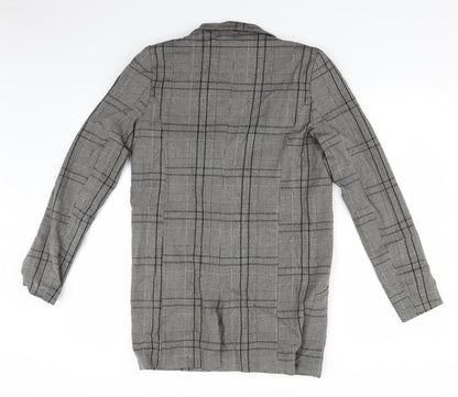 VILA Womens Grey Plaid  Jacket Suit Jacket Size XS