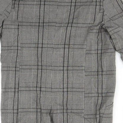VILA Womens Grey Plaid  Jacket Suit Jacket Size XS