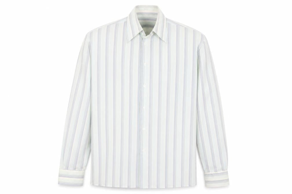 Preworn Mens Blue Striped   Button-Up Size L