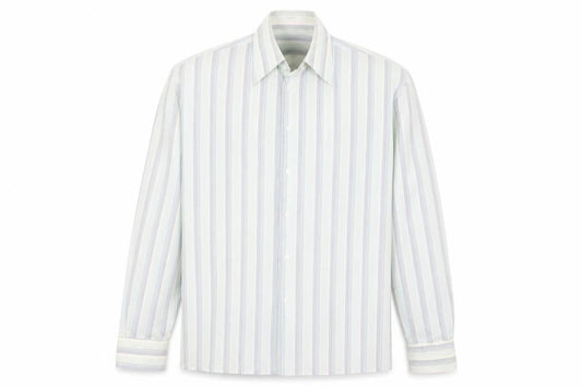 Preworn Mens Blue Striped   Button-Up Size L