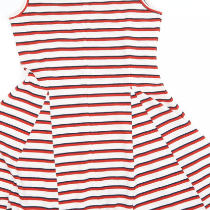 Preloved Peacocks Womens Red Striped  A-Line  Size 10 - Label
