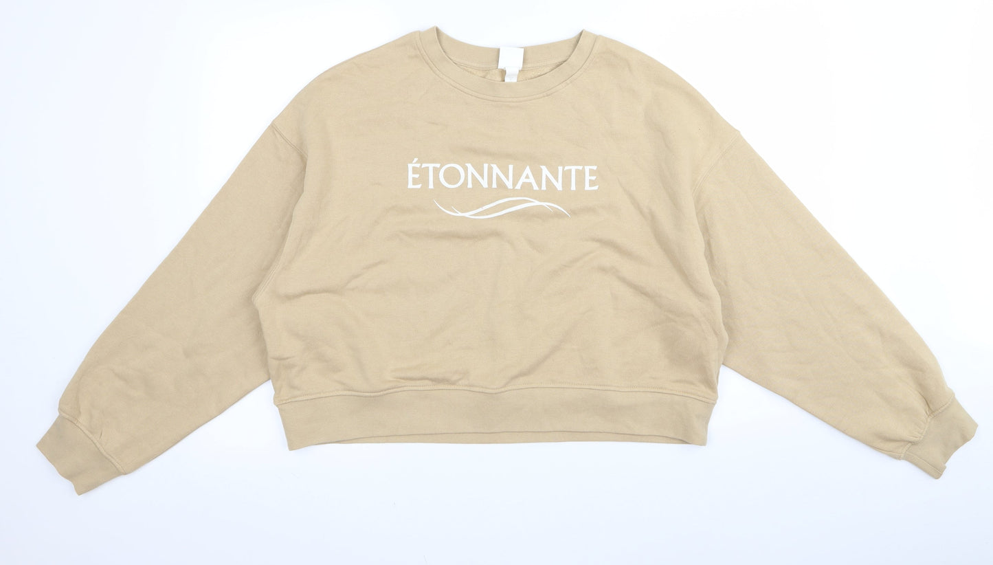 H&M Womens Beige   Pullover Jumper Size 4