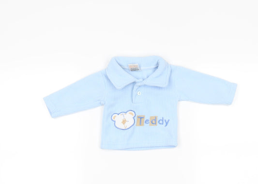 Teddy Collection  Blue  Fleece Pullover Casual Size 0-3 Months  - Teddy