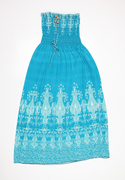 Preloved Preworn Womens Blue Geometric  Maxi  Size S - Front
