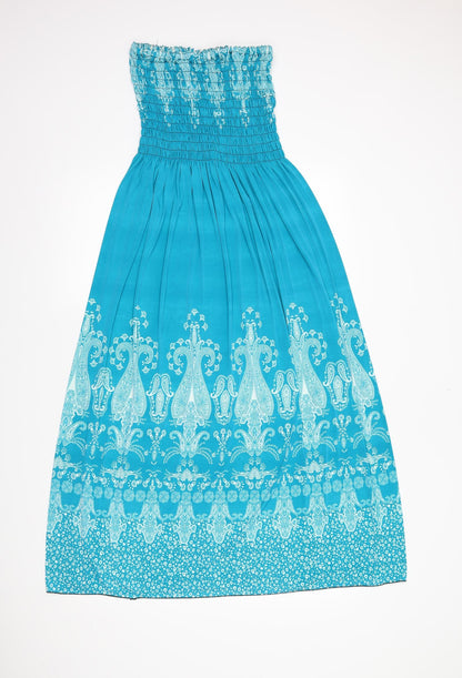 Preloved Preworn Womens Blue Geometric  Maxi  Size S - Back