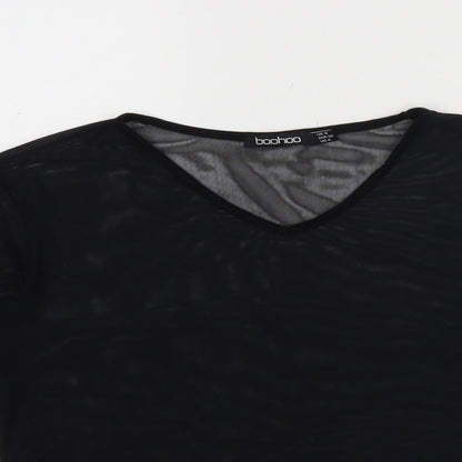 Preloved Boohoo Womens Black   Basic Blouse Size 8 - Detail