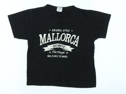 Preloved anbor Boys Black   Basic T-Shirt Size 3-4 Years - Front