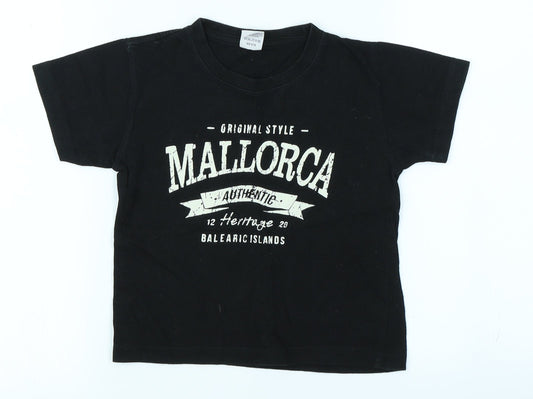 anbor Boys Black   Basic T-Shirt Size 3-4 Years