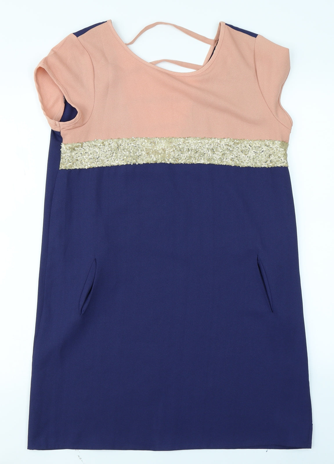 Suncoo Womens Blue Colourblock  A-Line  Size M