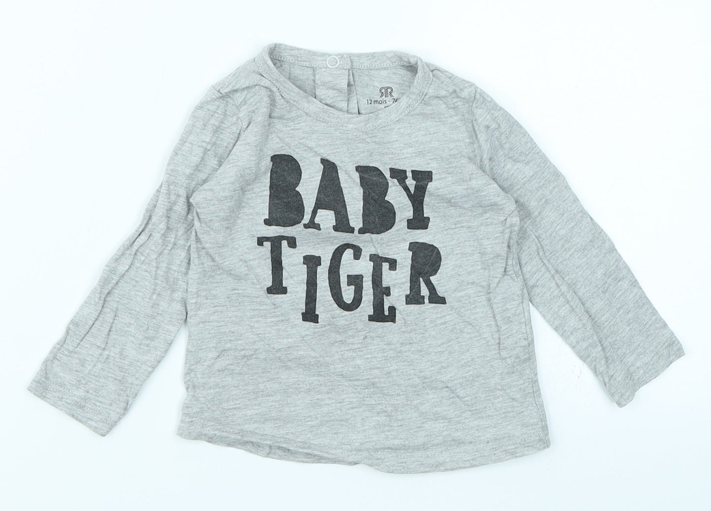 RR Boys Grey   Basic T-Shirt Size 12 Months