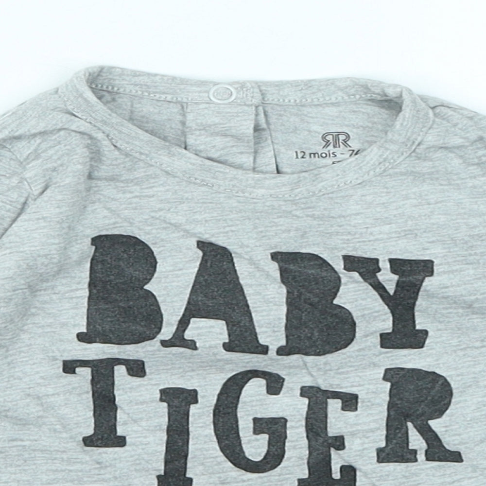 RR Boys Grey   Basic T-Shirt Size 12 Months