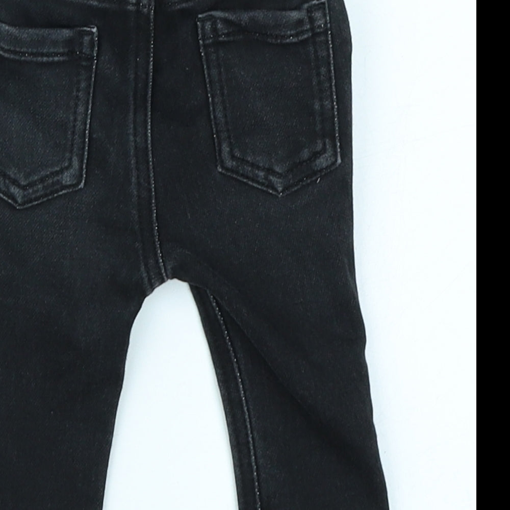 George Boys Black  Denim Cargo Jeans Size 0-3 Months