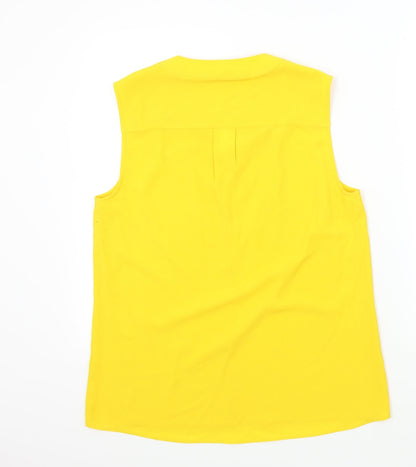 Preloved DEBINHAMS Womens Yellow Colourblock  Basic Blouse Size 12 - Back