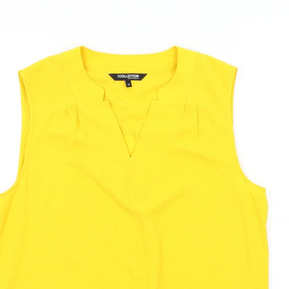 Preloved DEBINHAMS Womens Yellow Colourblock  Basic Blouse Size 12 - Detail