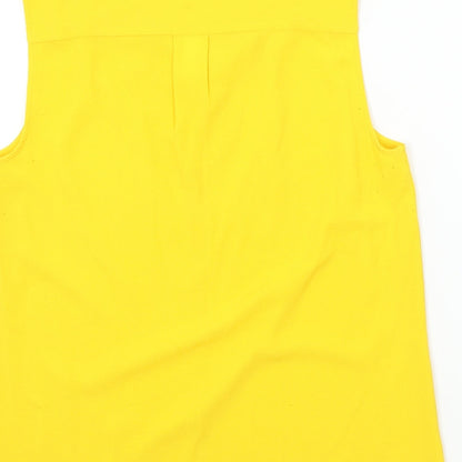 Preloved DEBINHAMS Womens Yellow Colourblock  Basic Blouse Size 12 - Label