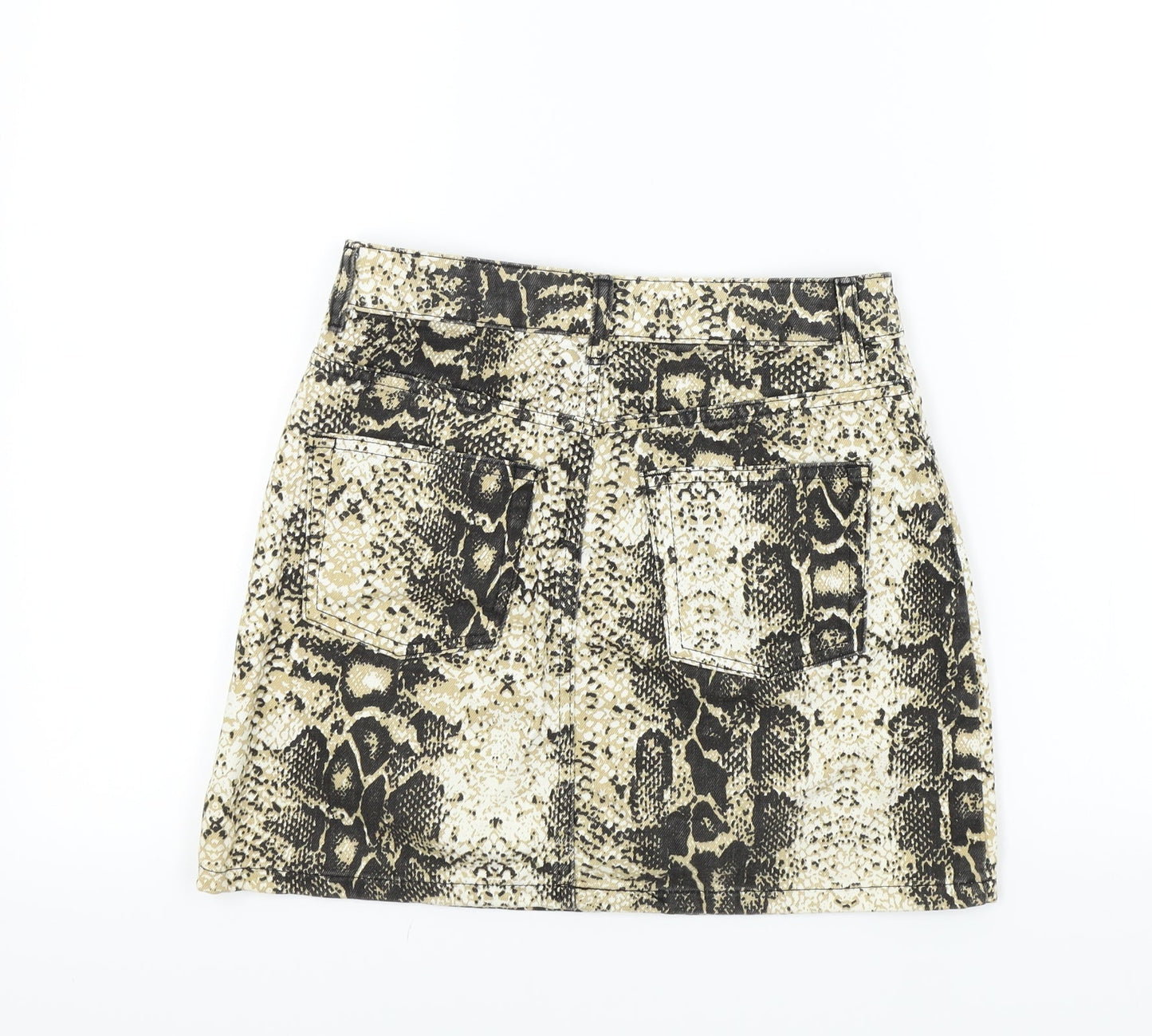 Topshop Womens Brown Animal Print  A-Line Skirt Size 8