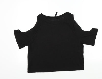 H&M Womens Black Colourblock  Basic T-Shirt Size M