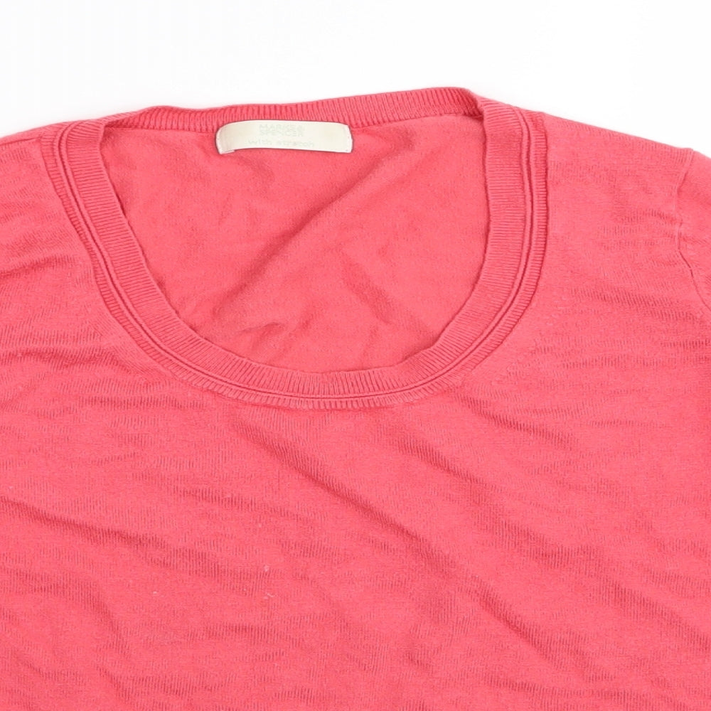 M&S Womens Pink   Pullover Jumper Size 14