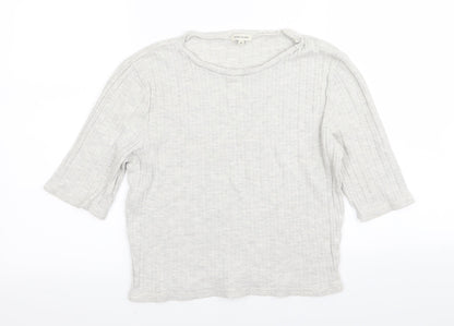 Preloved River Island Womens Grey   Basic T-Shirt Size 14 - Front