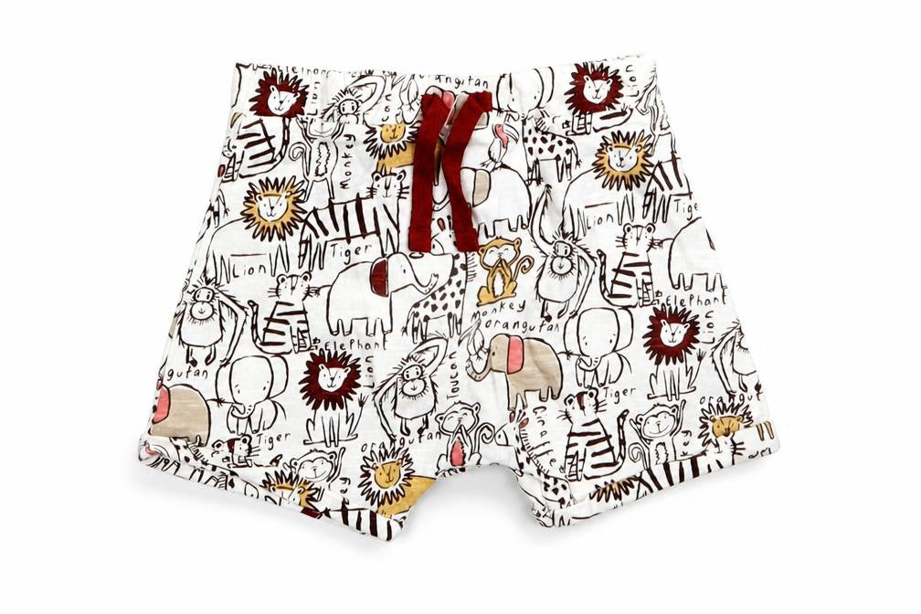 Asda George Boys White Animal Print  Capri Trousers Size 9-12 Months  - shorts