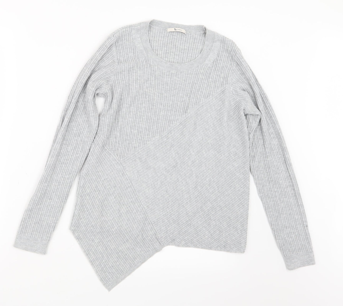 TU Womens Grey  Knit Pullover Jumper Size 12