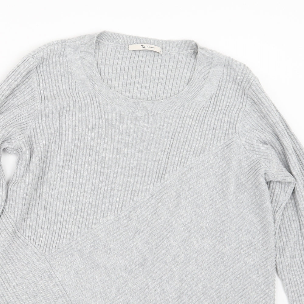 TU Womens Grey  Knit Pullover Jumper Size 12