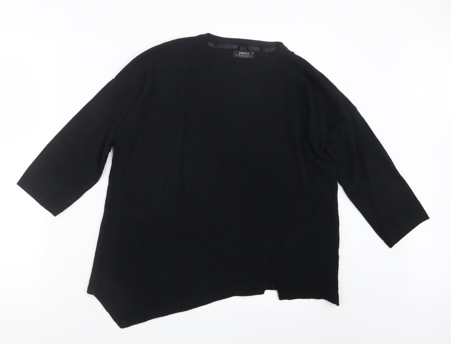 Papaya Womens Black  Knit Pullover Jumper Size 12