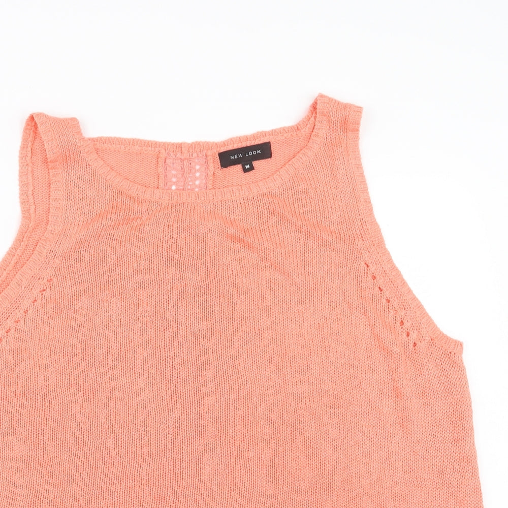 New Look Womens Orange  Knit Pullover Jumper Size 14
