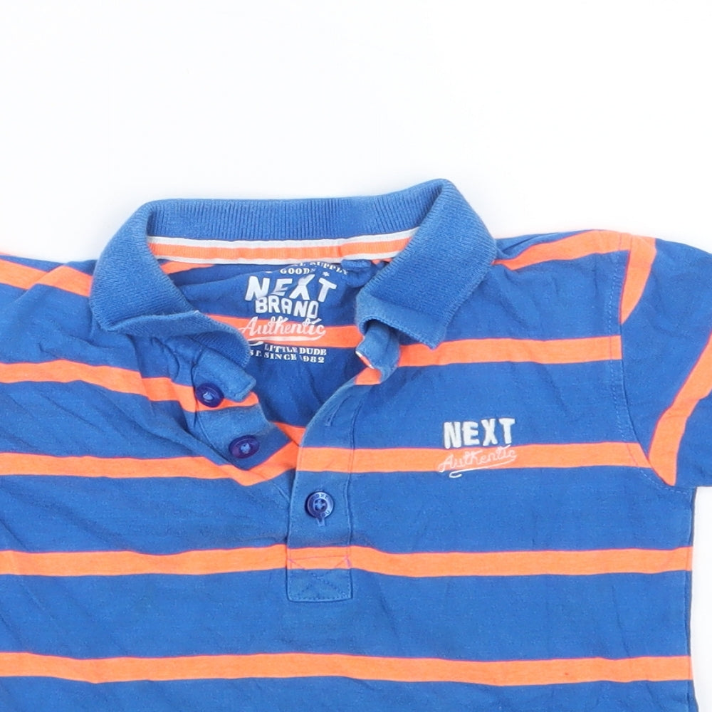 NEXT Boys Blue Striped  Basic Polo Size 2-3 Years