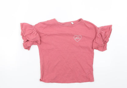 Additional front view of Outfit girls’ pink basic t-shirt, size 6, years