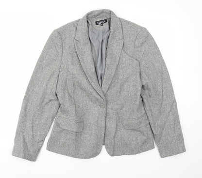Preloved EQUATION  Womens Grey   Jacket Blazer Size 12 - Front