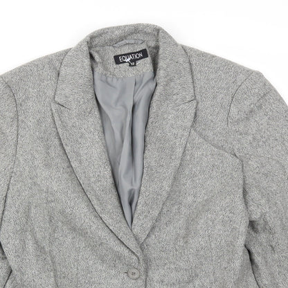 Preloved EQUATION  Womens Grey   Jacket Blazer Size 12 - Detail