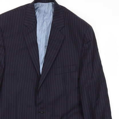 Preloved AUTIN REED Mens Blue Striped  Jacket Blazer Size 44 - Detail