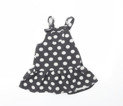 Preloved George Girls Grey Polka Dot  Fit & Flare  Size 2 Years - Front