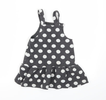 Preloved George Girls Grey Polka Dot  Fit & Flare  Size 2 Years - Back