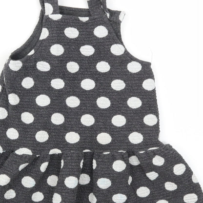 Preloved George Girls Grey Polka Dot  Fit & Flare  Size 2 Years - Label