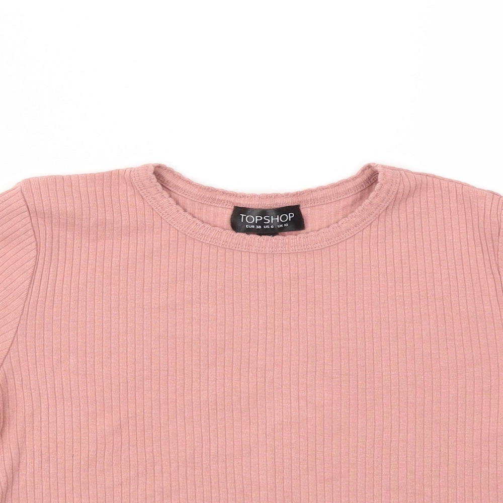 TOPSHOP  Womens Pink   Basic T-Shirt Size 10