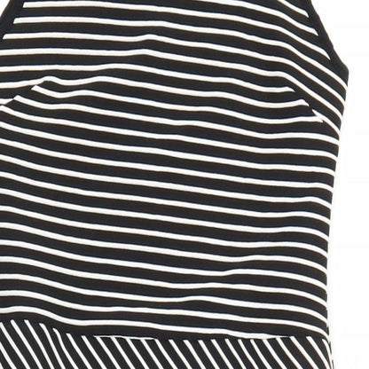 Preloved Primark Womens Black Striped  A-Line  Size 10 - Detail