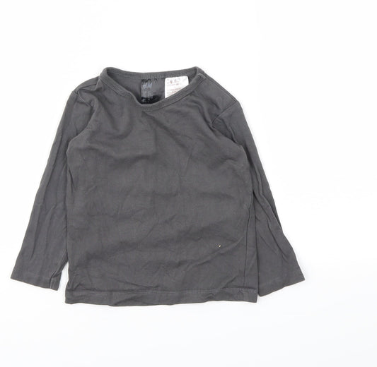 H&M Girls Grey   Basic T-Shirt Size 9-12 Months