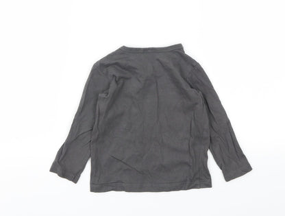 Back view of H&M girls’ grey basic t-shirt, size 9-12, months