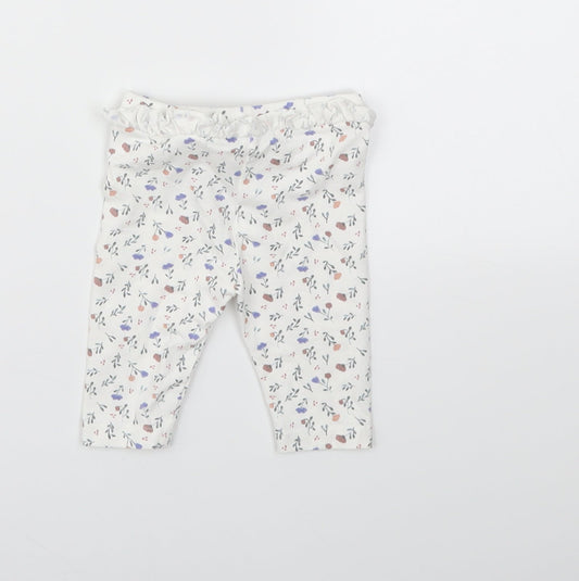 Matalan Girls Grey Floral  Capri Trousers Size 0-3 Months