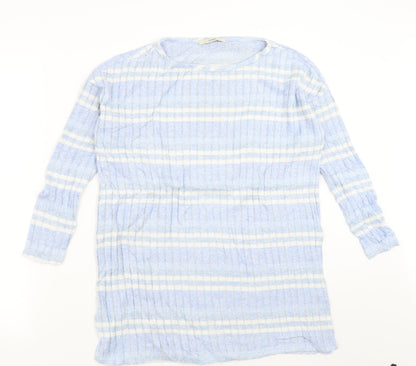 Preloved George Womens Blue Striped  Pullover Jumper Size 8 - Front