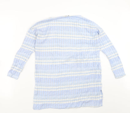 Preloved George Womens Blue Striped  Pullover Jumper Size 8 - Back